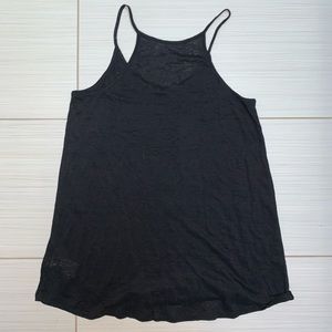 GAP black linen tank top